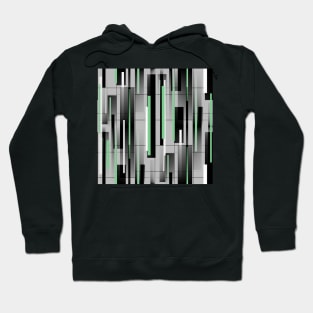 Off The Grid Green - Abstract Geometric Painting Hoodie